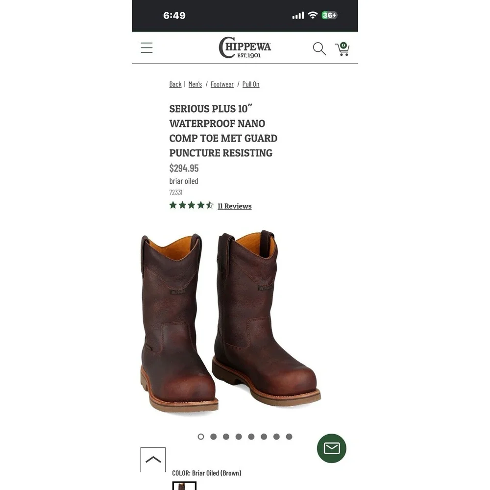 Chippewa Serious Plus 10 Waterproof Nano Comp Toe Work Boots 11m Goretex